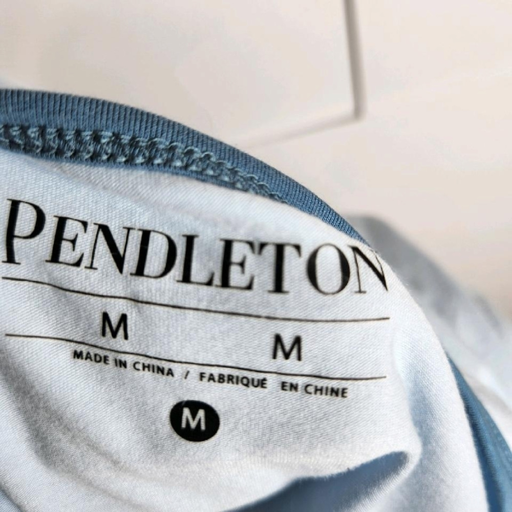 Pendleton Long‎ Sleeve Henley Pajama Top Light Blue Women's Medium - Picture 6 of 8